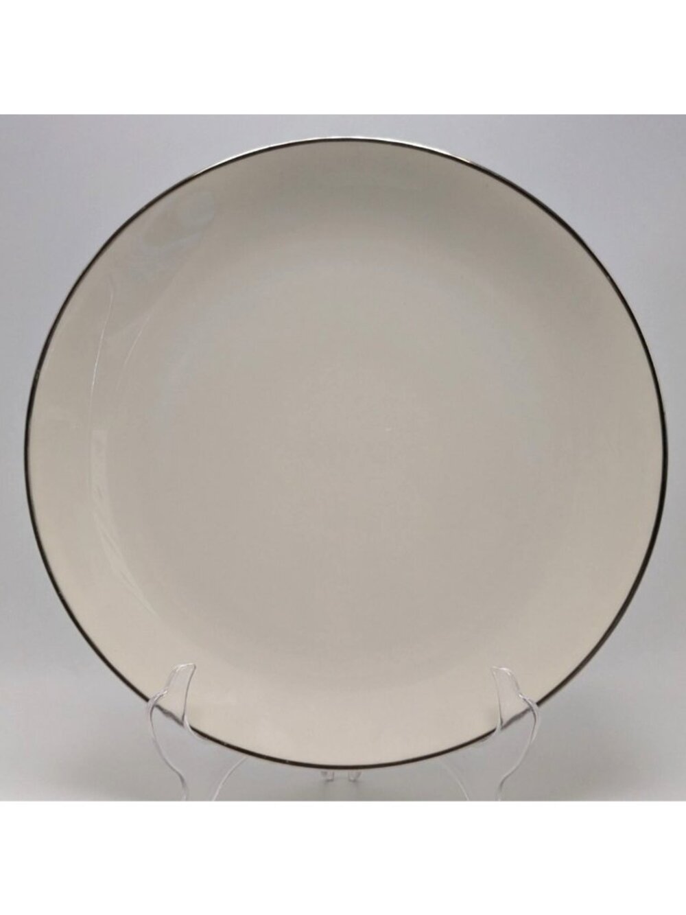 Franciscan 10.50 Wide Off-White Encanto Dinner Plate Platinum Band Porcelain USA
